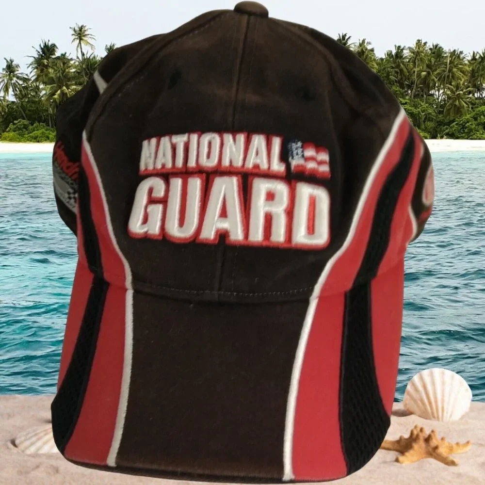 NATIONAL GUARD NASCAR DUPONT‎ LOGO Embroidered Hook & Loop Adjustable Cap Hat OS